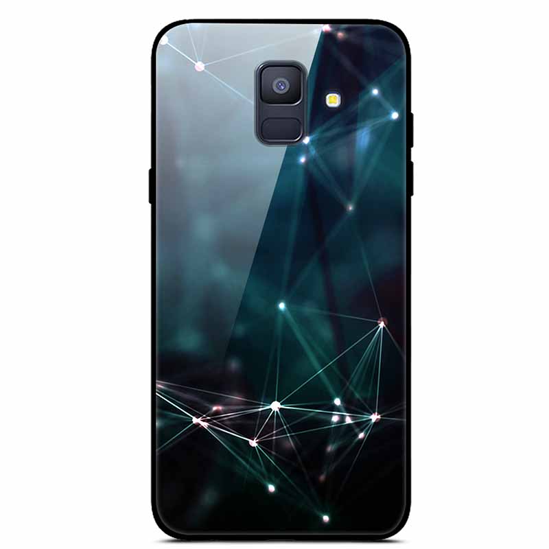 For Samsung Galaxy A8 Plus Cases A6 A7 2018 A8 2018 Tempered Glass Hard Back Cases For Samsung A6 Plus Covers Coque A7 A9 A8Plus