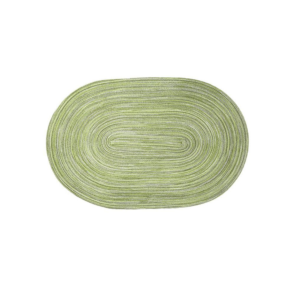 2pcs Washable Boho Oval Braided Placemat Hand-woven Heat Insulation Pad  Dining Table