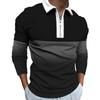 New Men's Zip Sweatshirt Casual Men's Gradient Digital Print Long Sleeve Polo