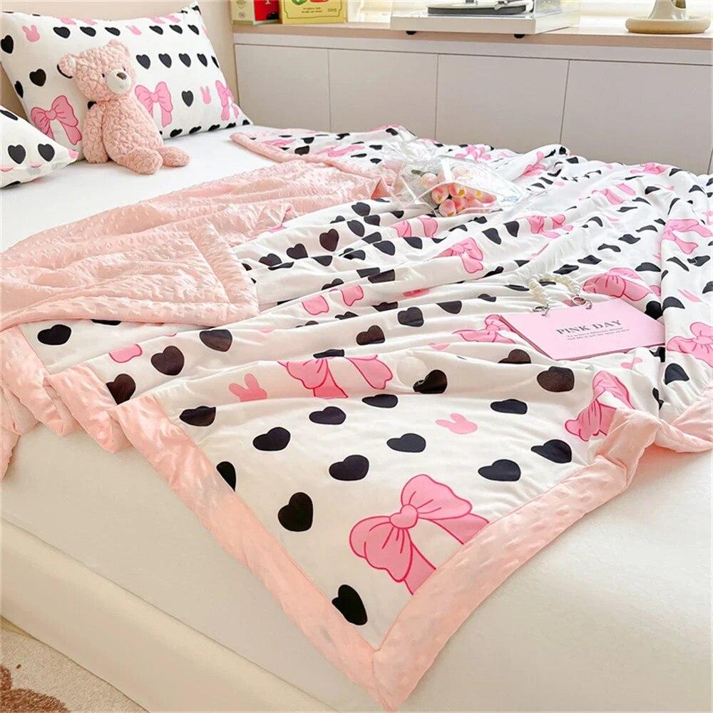 Cotton Summer Quilt Home Sofa Thin Air Conditioning Throw Blanket Soft Office Nap Blanket Bedroom Nap Home Decoration Bed Cover
