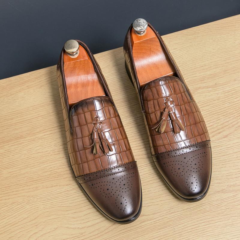 

Men s shoes large size new casual leather shoes fashion one-pedal pointed leather shoes trendy men s wedding shoes 38