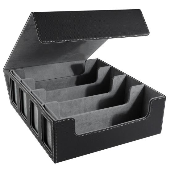 Yousheng Trading Card Storage Box Magnetic Closure 4-Row Deck Case Large Capacity Card Deck Box for PTCG TCG Sports Cards