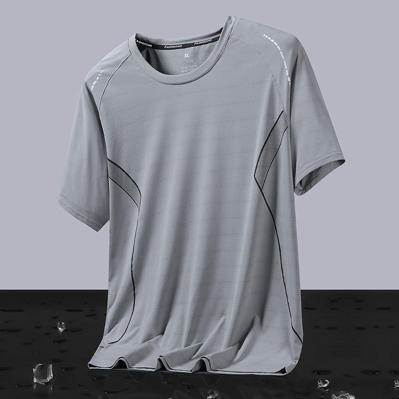 T-shirt Short Sleeved Sports Men's Quick Drying T-shirt Ice Silk Breathable Fitness Suit Casual Loose Fitting T-shirt