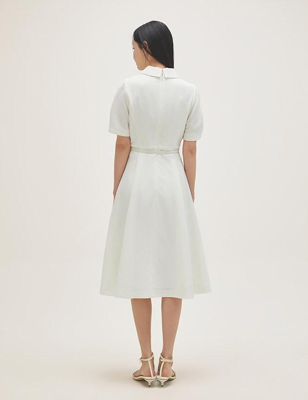 ROEM Short Sleeve Flare Long Dress Rmowg24S12