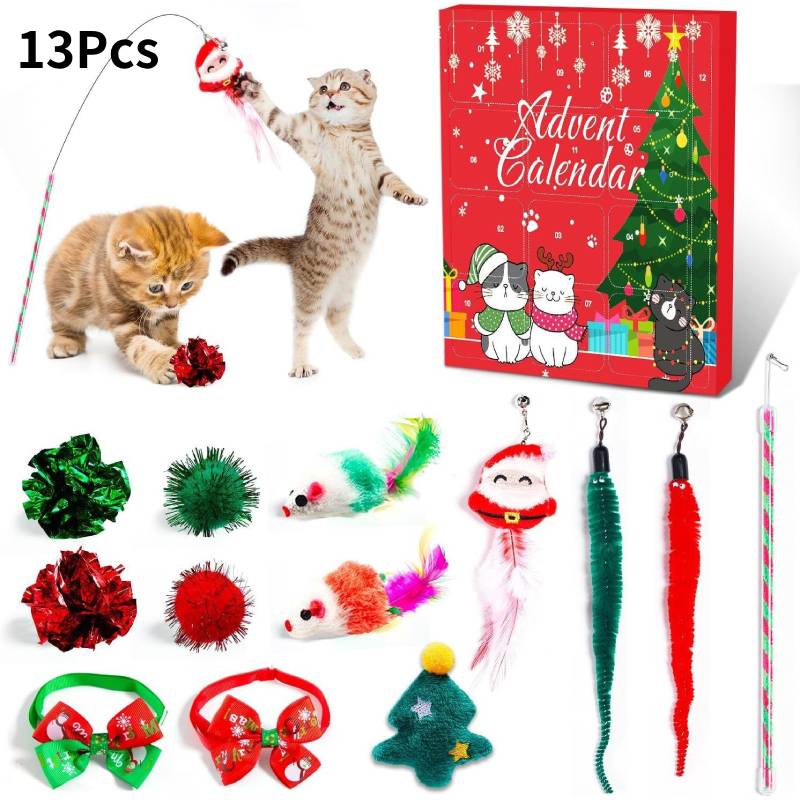 

Blind Pet Christmas Boxs Cute Multi Functional Cats And Dogs Toys Companion красный