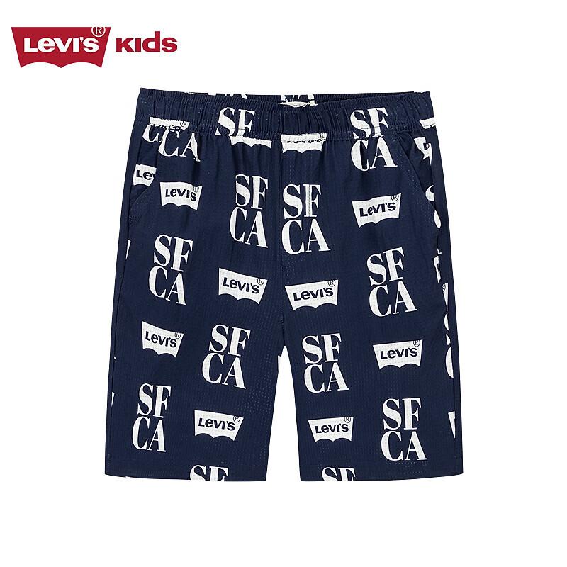 Levi s Boys Deep Indigo Letter Print Summer Shorts L