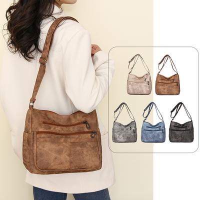 Vintage Alle-spiel Einfarbig Umhängetasche Hohe Kapazität frauen Schulter Taschen 2024 Neue Hohe Qualität Pu Leder Frauen handtasche