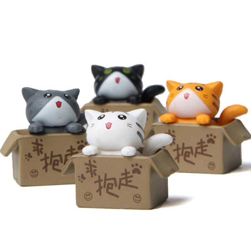 Verspielte PVC-Katzenfigur mit ausdrucksstarken Augen, schönes Autozubehör für Armaturenbrett, Schlafzimmer, Büro, dekoratives Display