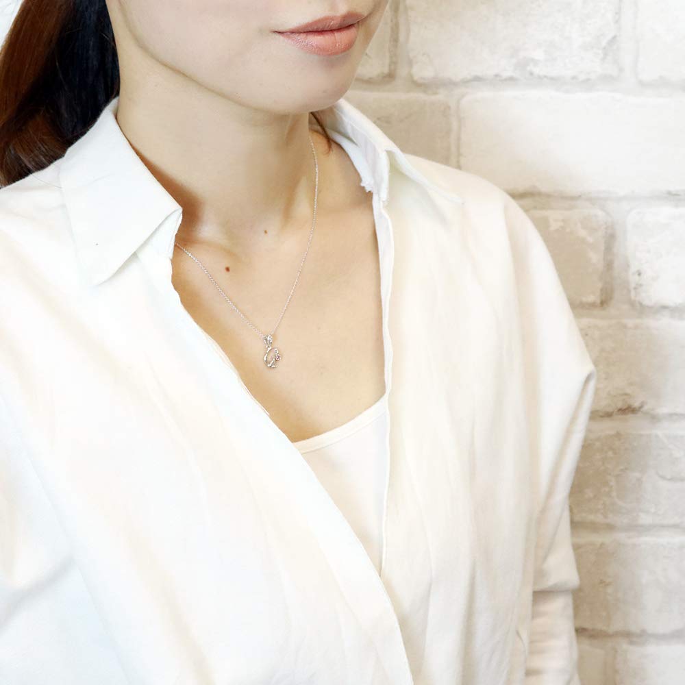 [ALIVE] Crescent Moon and Cat Birthstone Necklace, Sterling Silver 925, Cubic Zirconia, Natural Stone, Cat, Moon, Birthstone, Cute and Stylish,