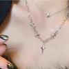 Four Pointed Star Spliced Cross Pendant Clavicle Necklace Fashion Jewelry For Women