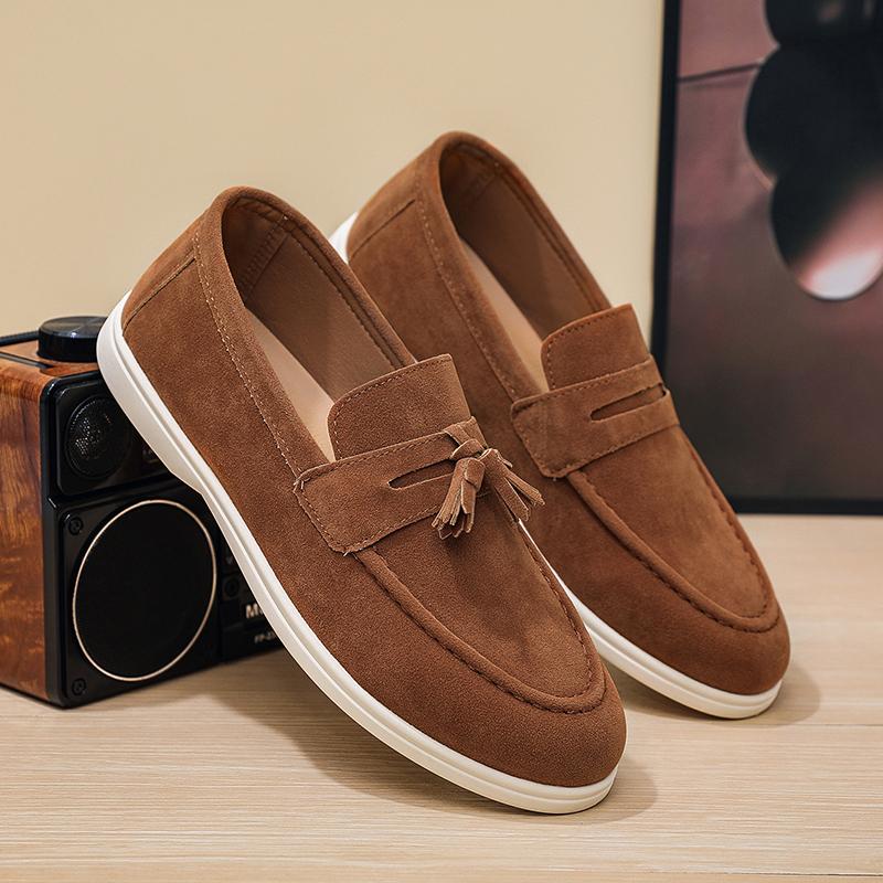 British Style Men Loafers Fashion Comfortable Men's Casual Shoes Breathable Lightweight Walking Sneakers Slip On Driving Flats