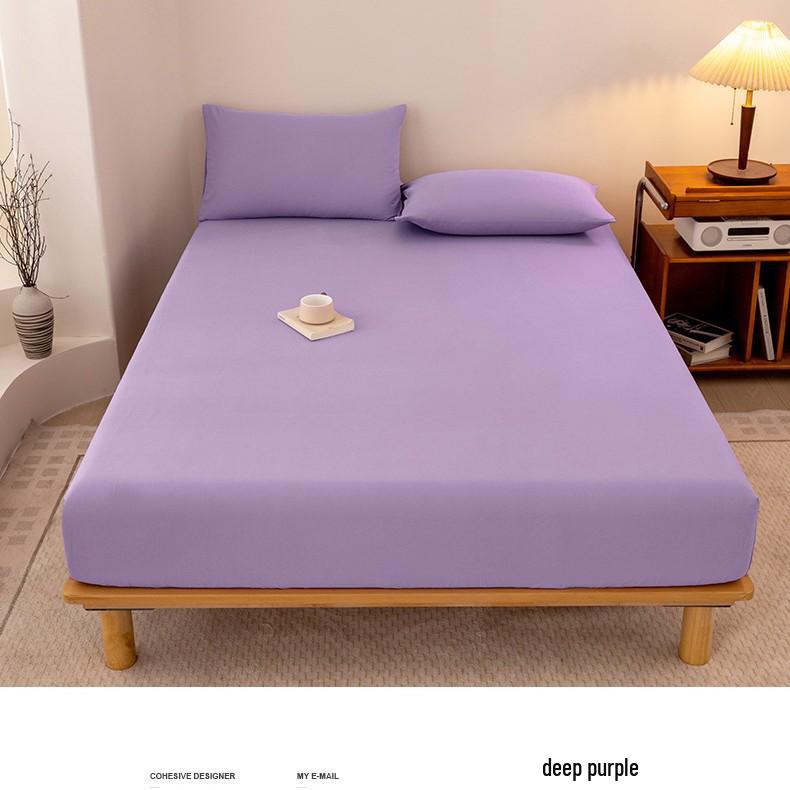 2025 Washed Flannel Solid Color Fitted Sheet: Non-Slip All-Inclusive Mattress Protector Bedspread