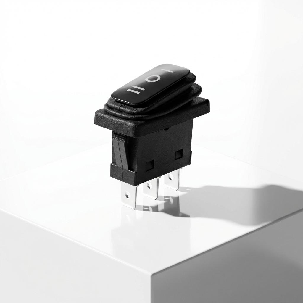 Waterproof High Current 30A/50A Boat-shaped Rocker Switch, KCD3, Single Pole, Three-leg Power Switch.