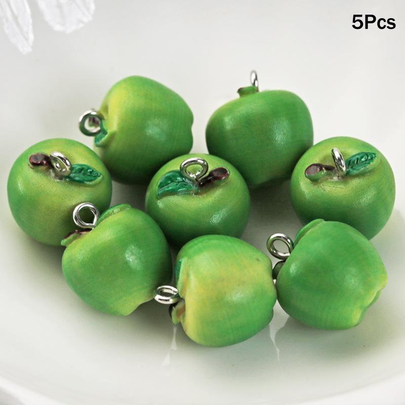 3D Simulated Fruit Resin Pendants 5Pcs Fun Fruit Charms for DIY Party Favors Earring Bracelet Jewelry Making Crafts