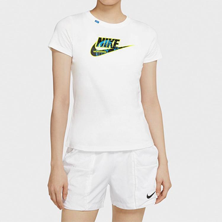 Nike Sportswear Casual Short Sleeve T-Shirt Women Tops White CV9165-100