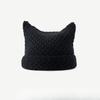 Striped Cat Ear Knitted Hat Keeps Warm Versatile Comfortable Hats Caps Women’s