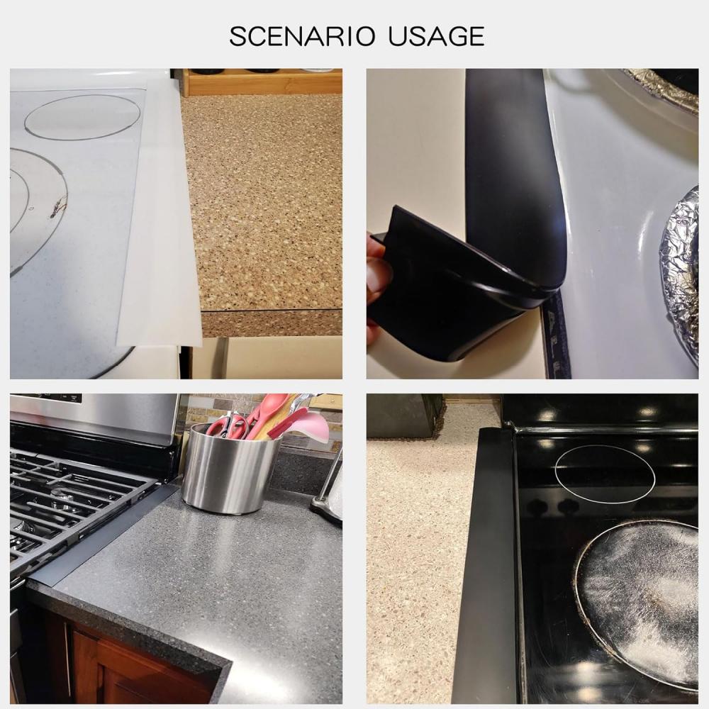 Silikonstreifen für die Abdeckung des Spaltes zwischen Kochfeld und Arbeitsplatte, hitzebeständiger Ofenspaltfüller, Abdichtung, schmutzabweisend und leicht zu reinigen