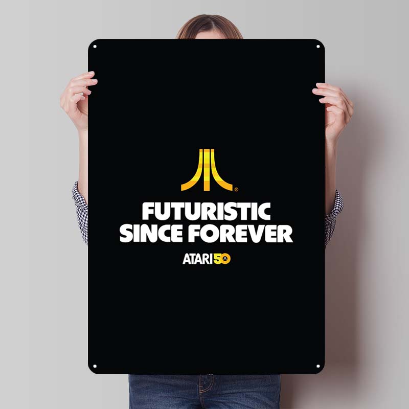 A-Atari Posters Classic Game Metal Signs Wall Decor Custom Tinplate Plaques for Gamers Gaming Room Decoration Art Mural Man Cave