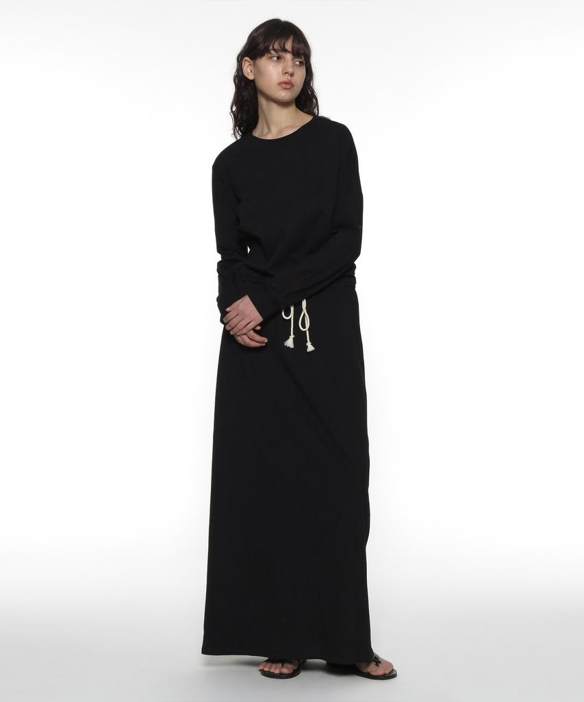 Partimento Woman Pwc Asymmetrical Drawstring Maxi Dress_Black