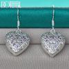 925 Sterling Silver Heart-shaped Purple AAA Zircon Earrings, Fashionable Wedding Jewelry