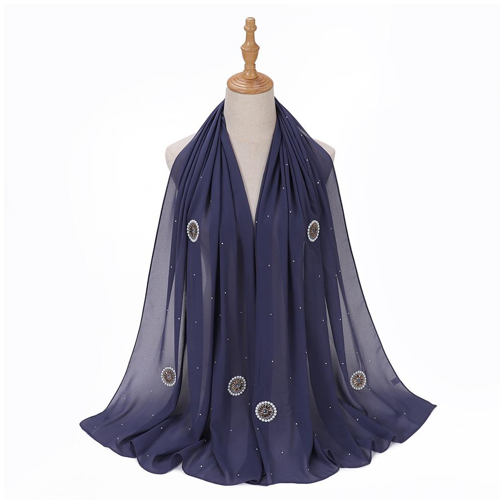 Ramadan Muslim Chiffon Plain Hijab Scarf Women High Quality Solid Color Head Inner Wraps Ladies Islamic Musulman Headband