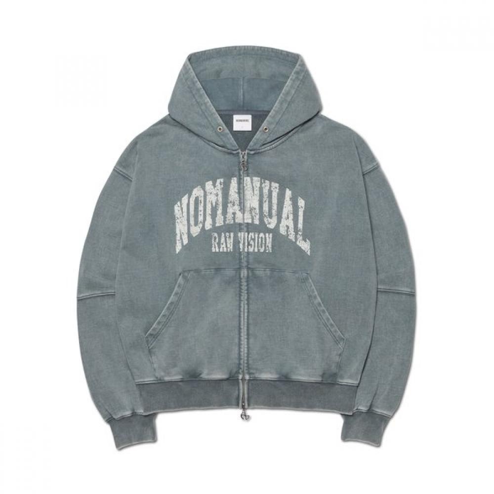 

C.a Vintage Hooded Zip Up Washed Gray L