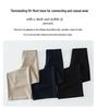 Women's Gray Wide-Leg High-Waisted Trousers - Korean Western Style, Loose Drape, Floor-Length for Spring & Autumn