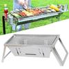 Stainless Steel Barbecue Grill With Thickened Carbon Frame For Outdoor Camping And Family Cooking