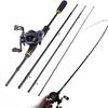 Casting Fishing Rod Reel Combos 2.1m 4 Sections Baitcasting Rod and 13BB Casting Reel