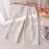 Girls' Spring and Autumn Set Sweet and Cute Embroidered Cloth Hoodie Floral Loose Straight Pants Two Piece Set