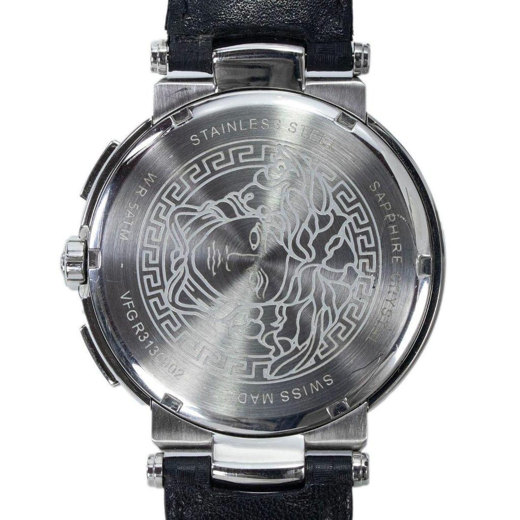 Used Versace Watch Men's Mystic Sports VFG040013 Black Chronograph Medusa Logo Mark Brand Beautiful