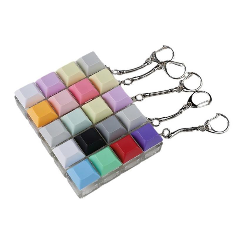 4-Keys Mechanical Keyboard Key Toy Keychain Party Stress Relief Diy Fidget Button Keycap Fidget Keyboard Toys Finger Keyboard