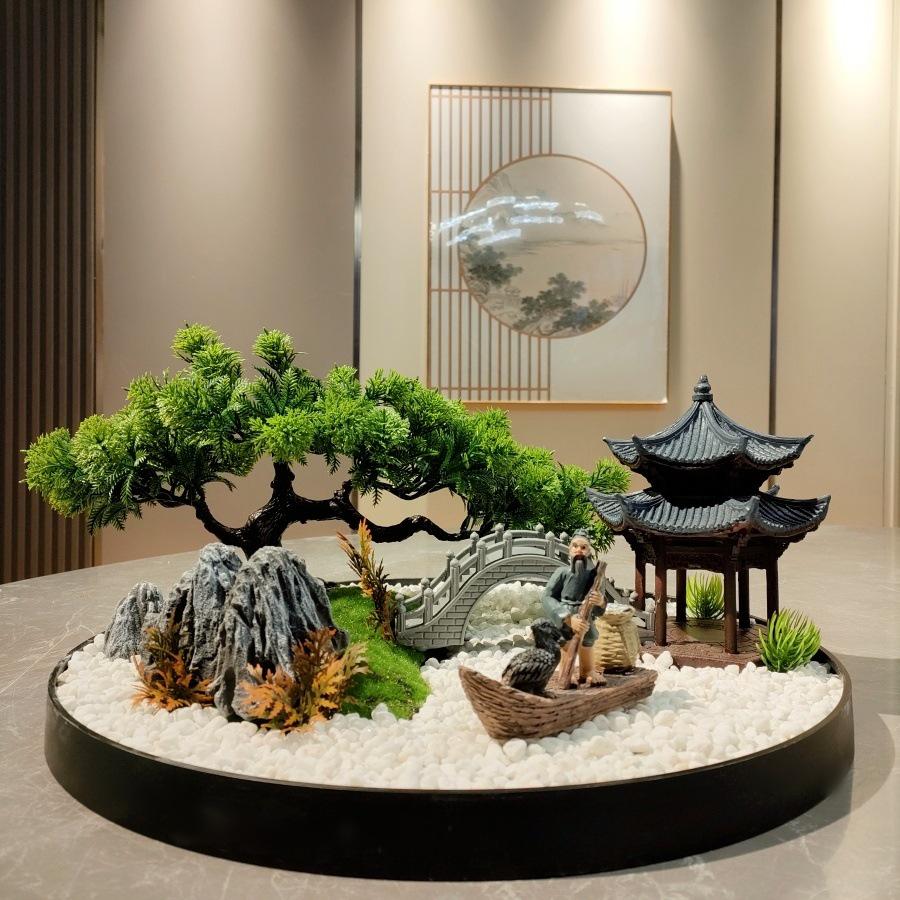 

Rotating Table Centerpiece: Floral Arrangement & Miniature Landscape Display for Dining Tables and Restaurants