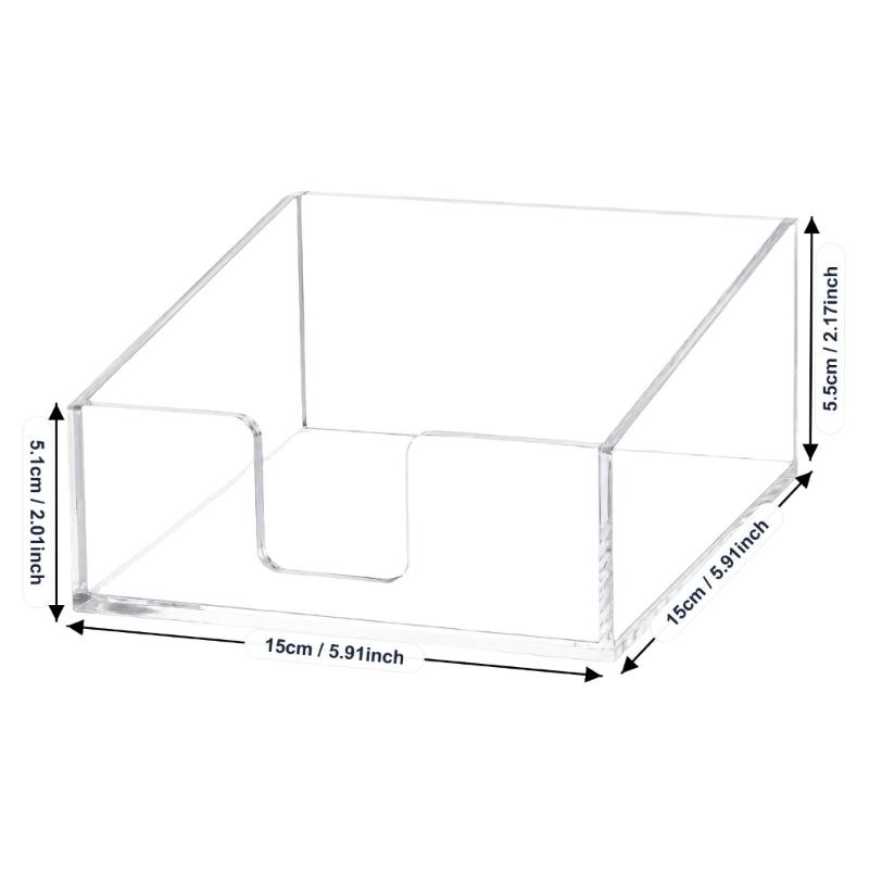 Clear Acrylic Table Napkin Holder for Standard Square Napkins with Visible Storage and Easy Front Access Cutout