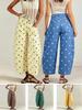 TEMU Women's Mid-Waist Loose Straight-Leg Cropped Jeans with Large Polka Dots