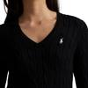Polo Ralph Lauren Cable Knit Cotton V-Neck Sweater Women sweaters 211971870-002