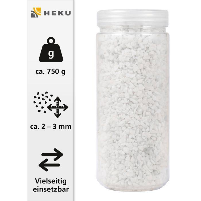 Granulés décoratifs - HEKU - 30332-01 - Blanc - 750 g - Récipient refermable
