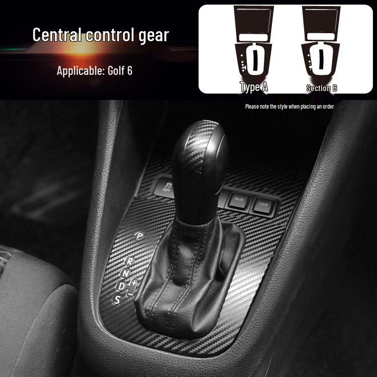 Golf 6 Mittelkonsole Anti-Kick Kohlefaser Aufkleber - Kratzschutz