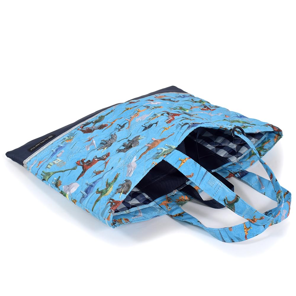 COLORFUL CANDY STYLE Quilted School Bag (with Loops), Water-Repellent, Reflective, Dinosaur World Design, Lightweight, Stain-Resistant, Wrinkle-Resist
