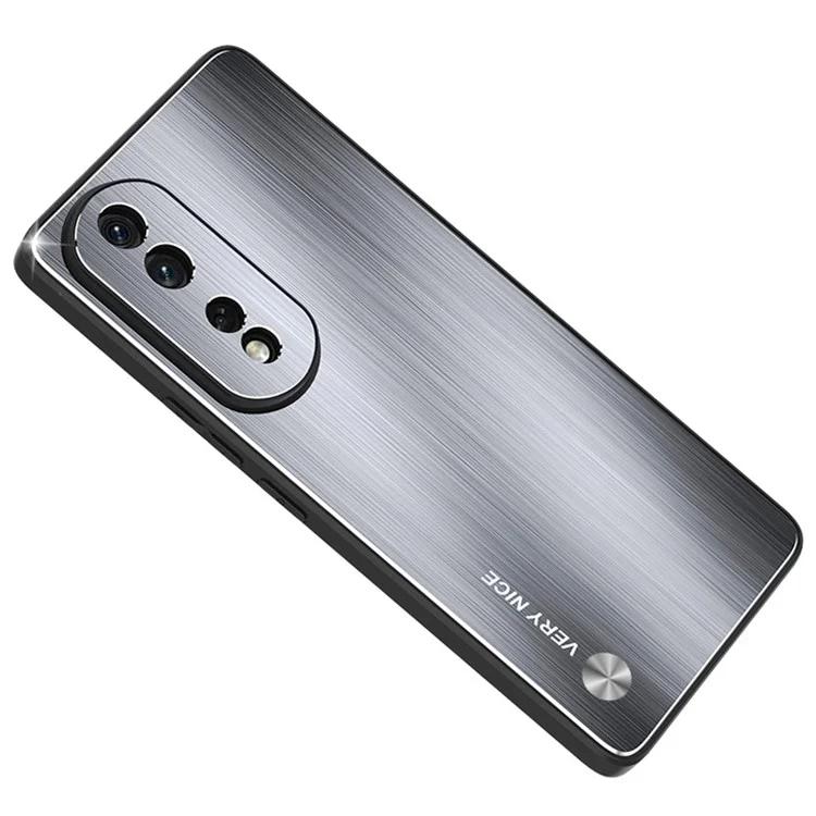 

For Honor 80 Pro 5G Anti-scratch Phone Case TPU Aluminium Alloy Back Brushed Phone Cover
