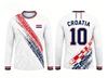 Croatian printed long sleeved T-shirt for men, quick drying breathable football jersey, men's and women's casual top