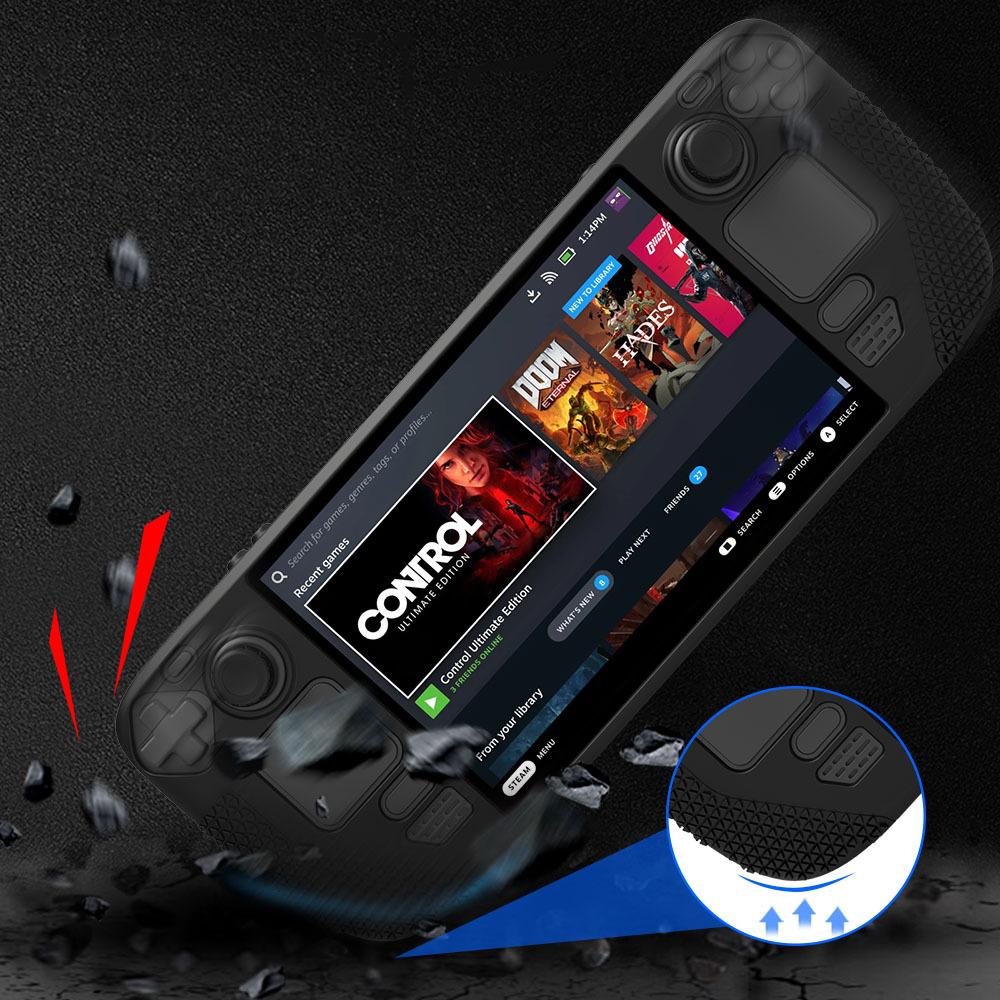 Weiche Silikon-Schutzhülle für Valve Steam Deck Spielkonsole, tragbare Reisehülle für Steam Deck-Zubehör