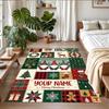 Christmas Custom Name Printed Square Area Rug Soft Non Slip Floor Carpet For Bedroom Holiday Gift