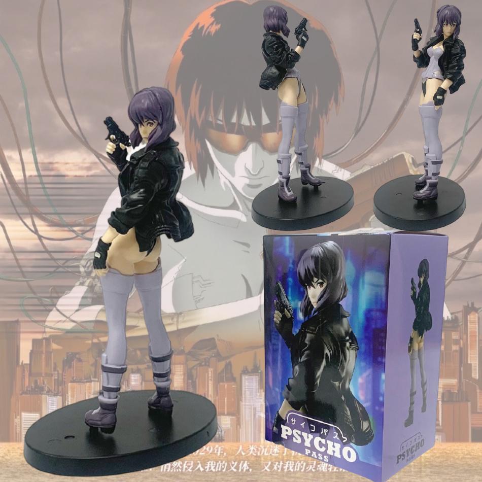 Model 18cm Anime Ghost In The Shell Anime Figurka kapitán Motoko Kusanagi Akční figurky Periferie PVC Stolní panenka Hračka Dárky