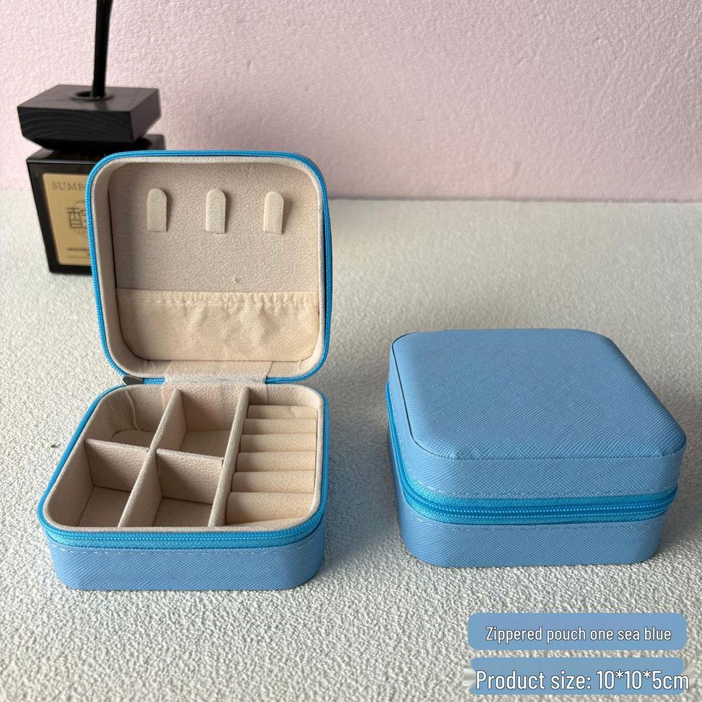 Travel Jewelry Storage Box - Portable Necklace Earrings Ring Organizer Bag with Zipper