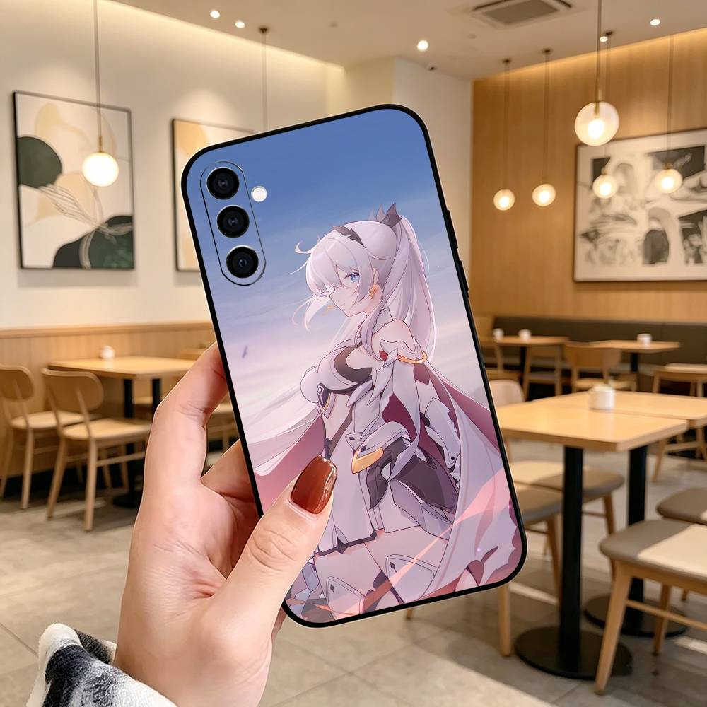 K-kiana Honkai-i impact Game Phone Case Black Silicone Soft For Samsung Galaxy A73,A72,A71,A70,A53,A52,A51 Samsung a21