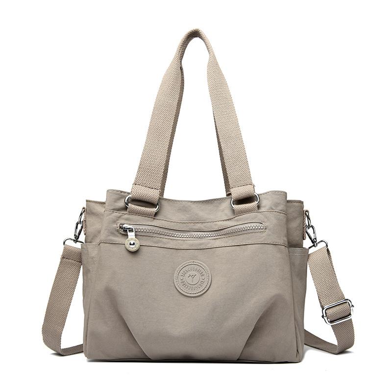 

Женская сумка через плечо, легкая, многокарманная, большая вместимость, нейлоновая сумка через плечо фиолетовый/серый