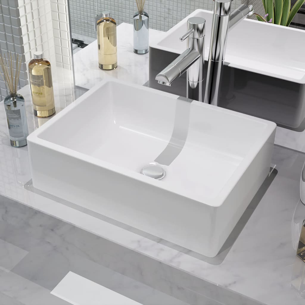 Bathroom Sinks Basin Ceramic White 41X30x12 Cm