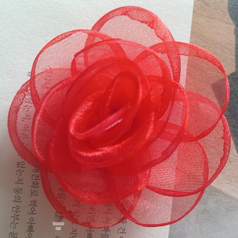 Korean Style 15-Piece Gauze Snow Fabric Flowers for DIY Clothing, Hair Clips, Jewelry Accessories