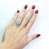Fashion Hollow Full Diamond Blue White Zircon Ring Women  Copper New Party Birthday Wedding Jewelry Gift